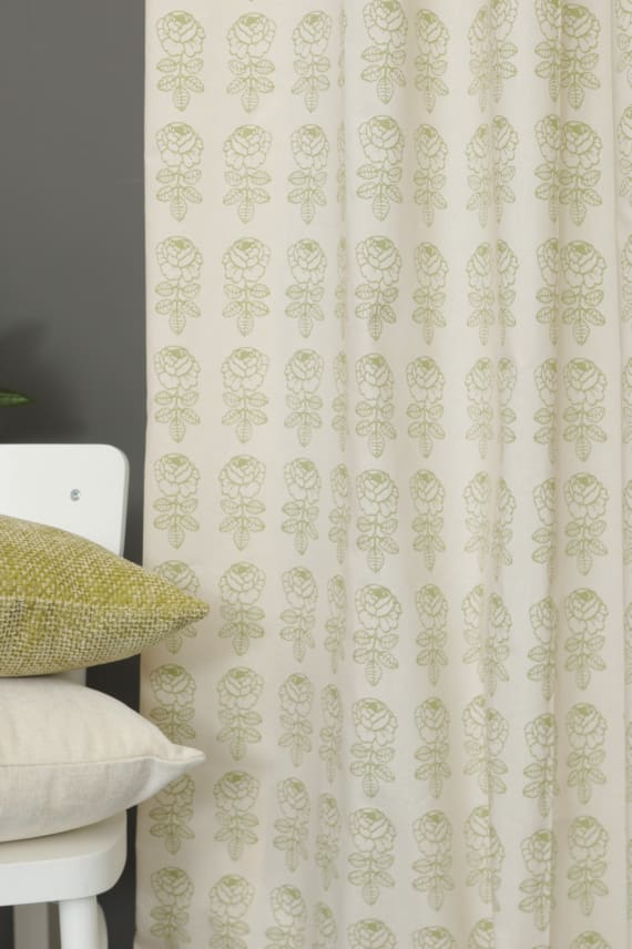 VIHKIRUUSU -puuvillakangas vihreä